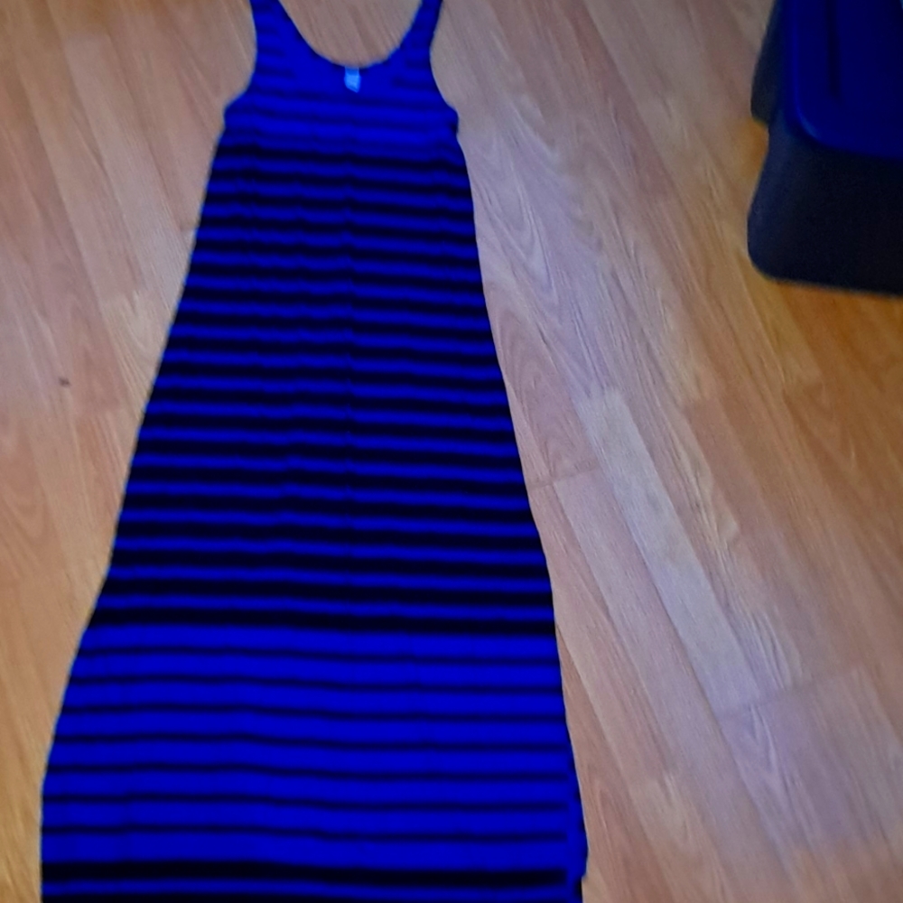 Long blue and black dress